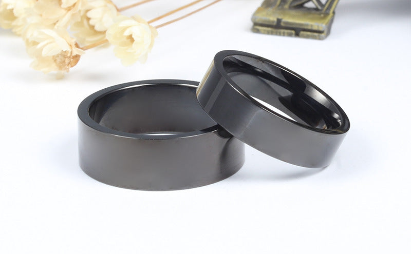 Titanium Steel Japan and Korea Simple Smooth Surface Ring
