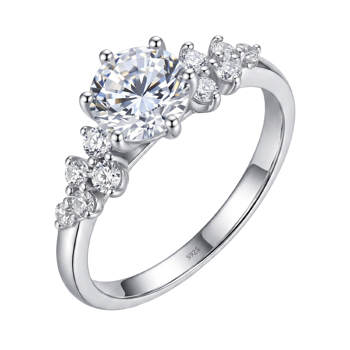 Wisteria Six-Prong S925 Sterling Silver Ring