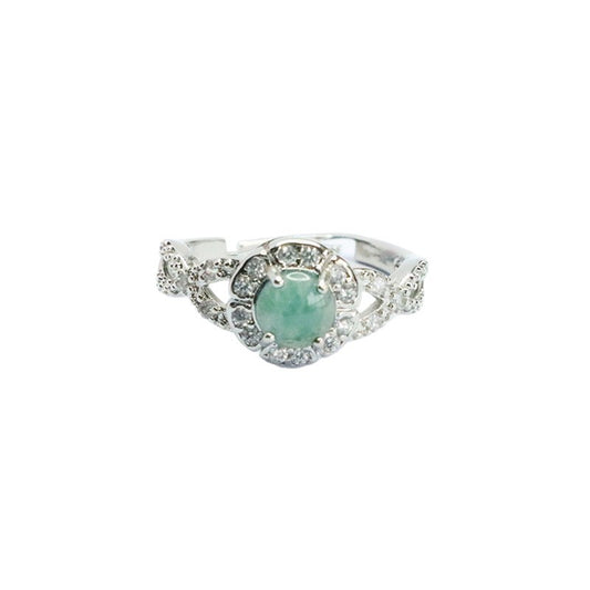 Blue-Water Jadeite Twin Motif Ring