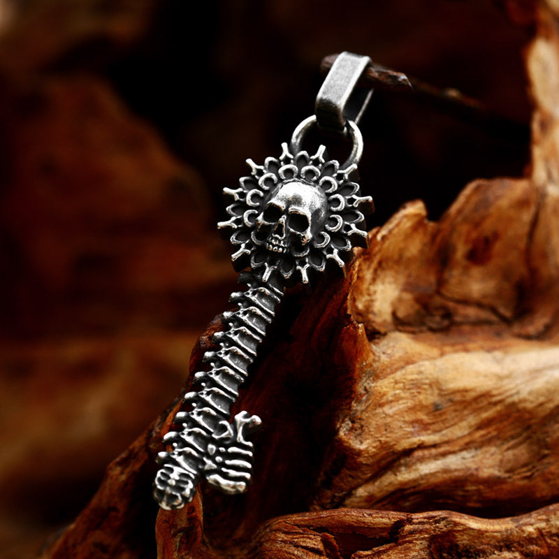 Titanium Steel Retro Skull Pendant for Men - European and American Style Wholesale Accessories