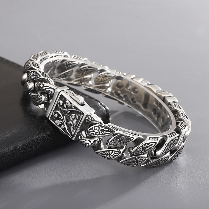 Punk Pattern Bracelet – Antique Casting Pharaoh Ancient Egyptian Cross Titanium Steel Men's
