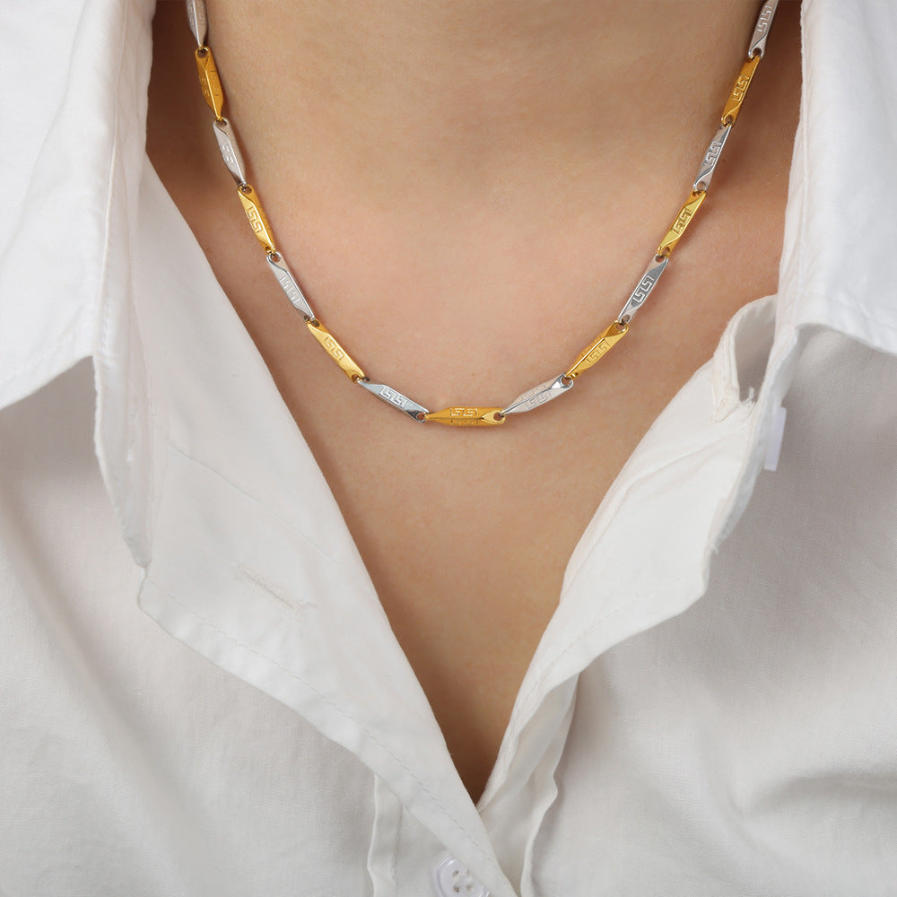 Cold Style Gold-Plated Necklace Jewelry with Titanium Steel - Fashionably Versatile