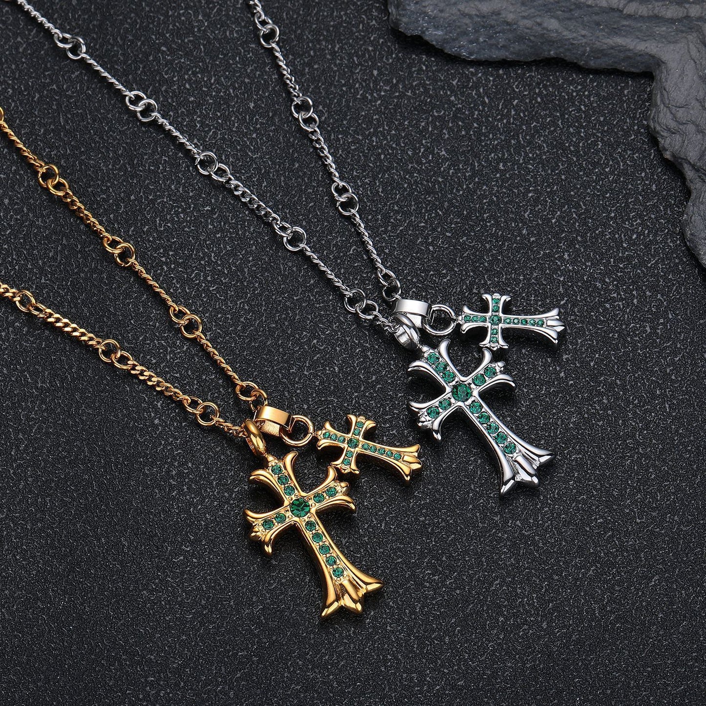 Planderful Jewelry Titanium Steel Necklace With Zircon