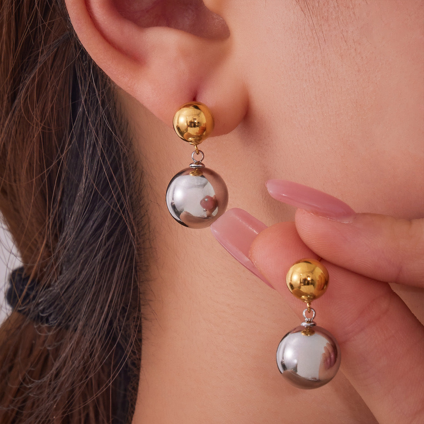 Planderful Hollow Ball Earrings 18K Gold Plated For Women