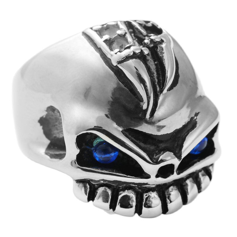 Titanium Steel Skull Ring for Men - Retro Punk Pirate Design in European and American Style