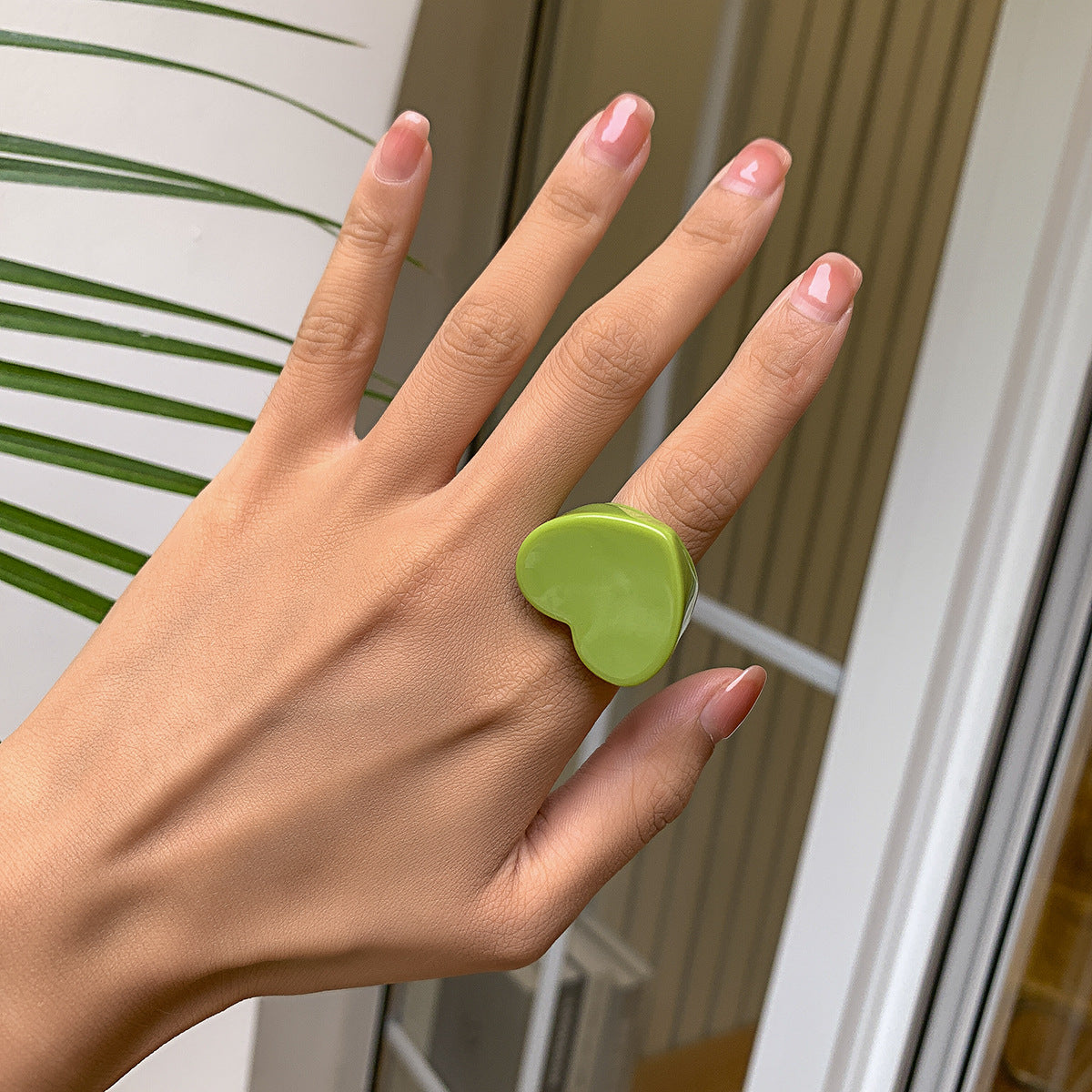 Peach Heart Macaron Countryside Style Ring for Cross Border Jewelry - French Handcrafted Design