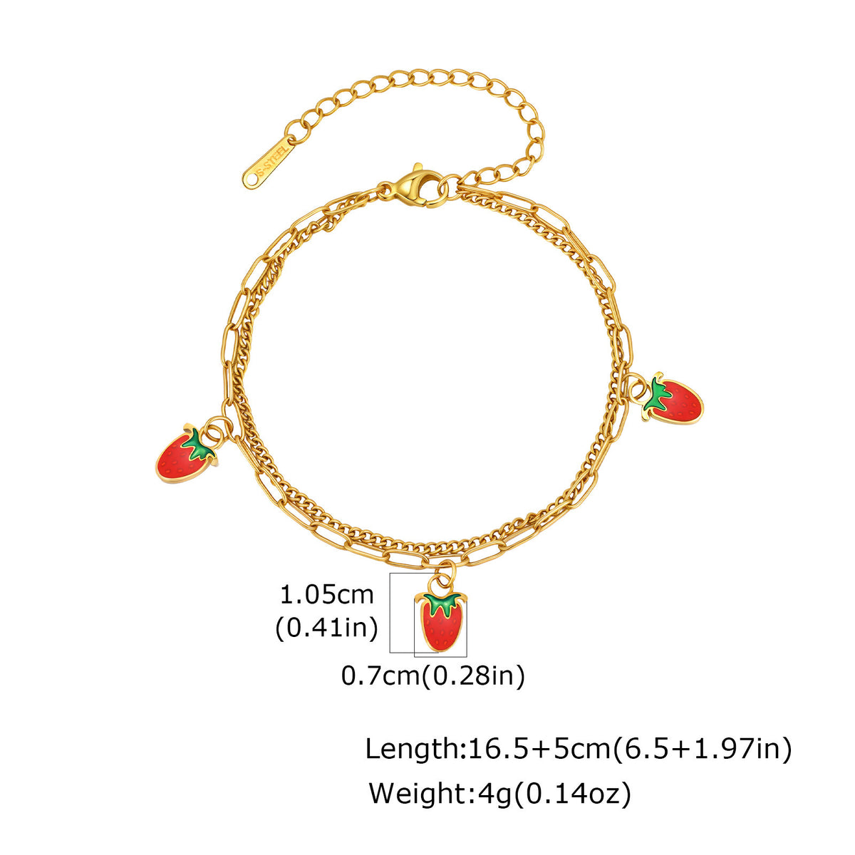 Girls Sweet Wind Double Stainless Steel Bracelet