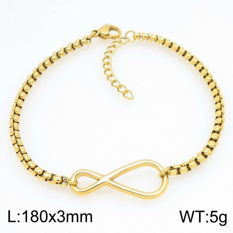 Minimalist Infinity Symbol Bracelet Unisex Commuter Design Sense 8 Characters Adjustable
