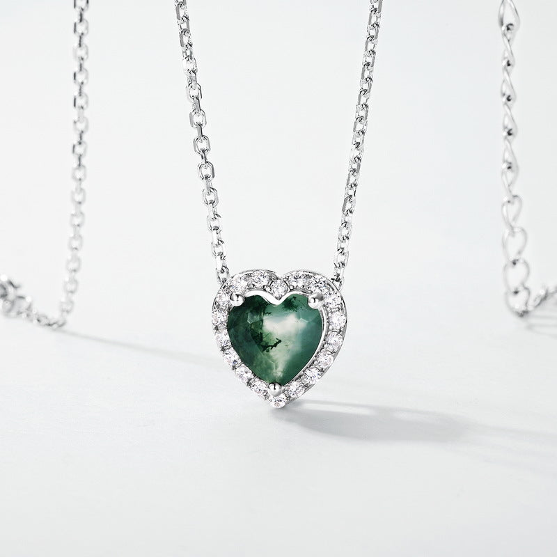 Planderful Jewelry Sterling Silver Agate Necklace For Women Elegant Everyday Luxury Gift