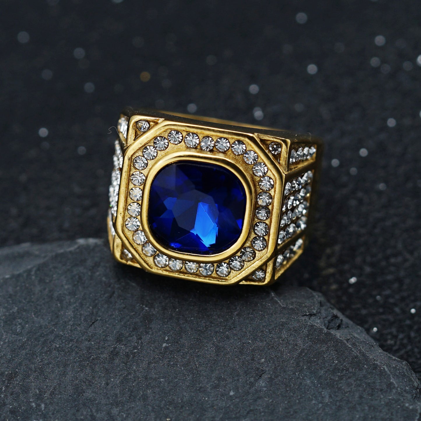 Planderful Everyday Genie Stainless Steel Zircon Ring Personalized for Men Unisex Statement Jewelry
