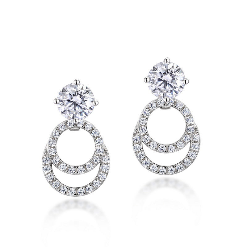 S925 Sterling Silver Moissanite Geometric 5 × 5 mm Stud Earrings