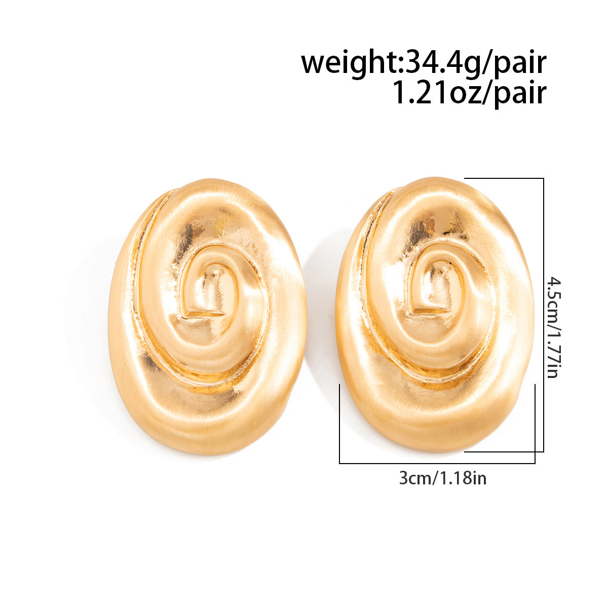 Threaded Stud Earrings Matte Retro Geometric Vortex Statement Planderful Vienna Verve For Women
