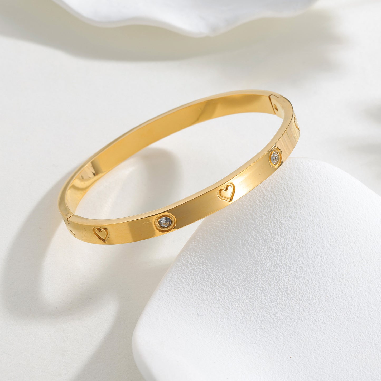 Planderful Titanium Steel Zircon Bracelet Gold Plated Women