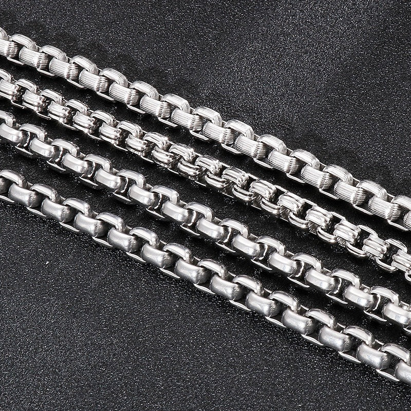 Punk Style Men's Stainless Steel Square Pearl Bracelet – Men's Titanium Steel Design