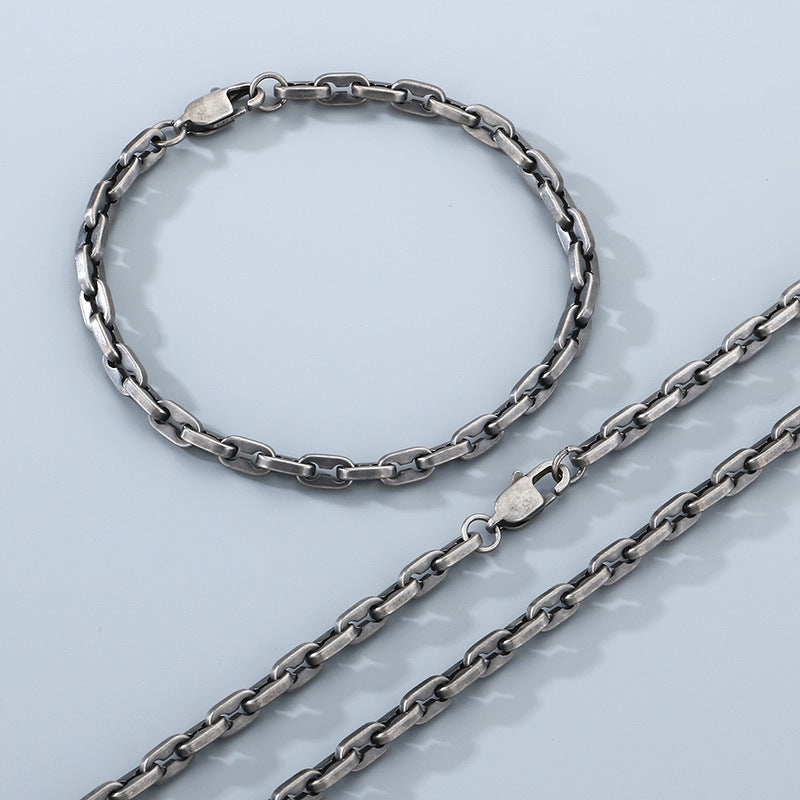 Planderful Premium Titanium Steel Mens Bracelet Interlock