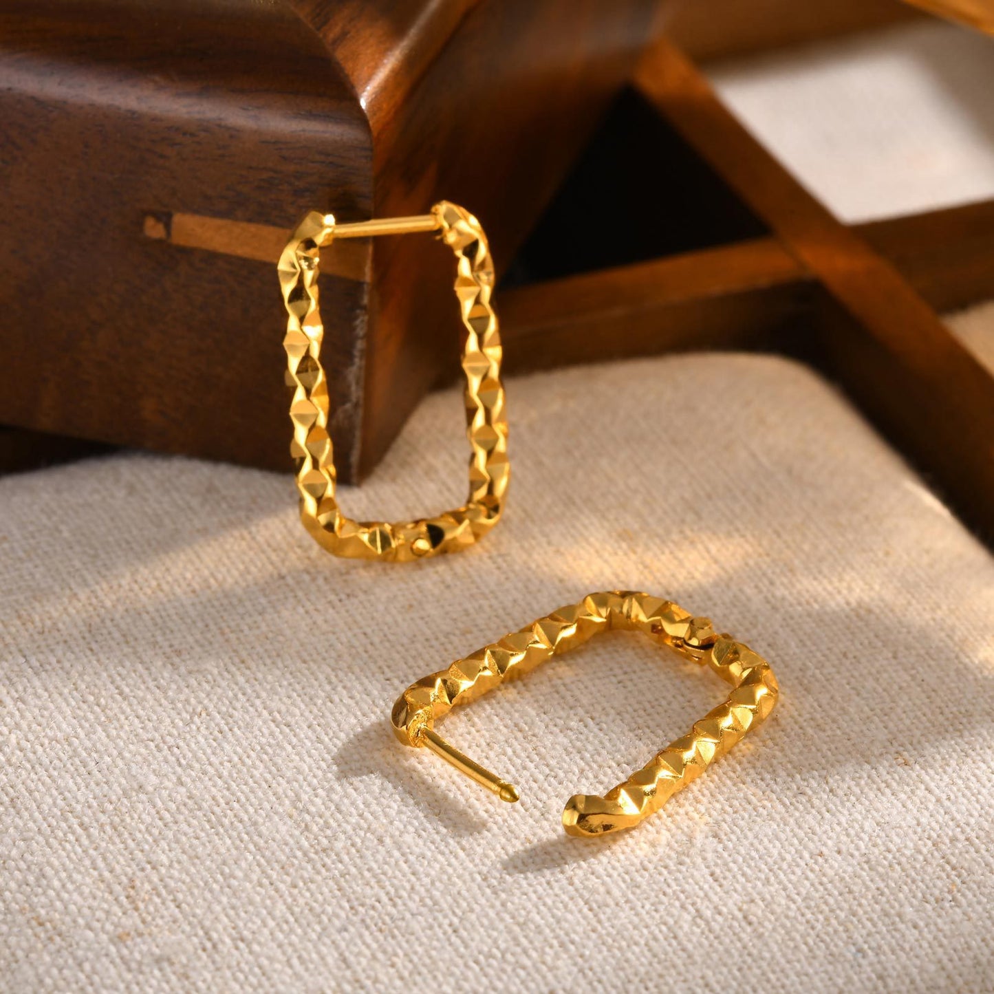 Jewelry Stainless Steel Geometric Rhombus Earrings Gold Ladies