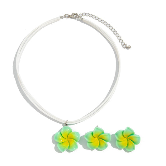 Planderful Vienna Verve Necklace and Earrings Set – Sweet Dopamine Color Floral Design