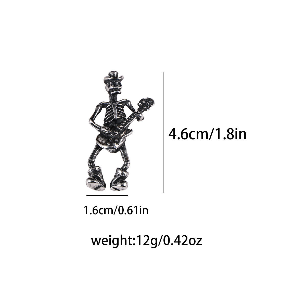 Guitar Skull Singer Pendant Rock Men's Necklace
