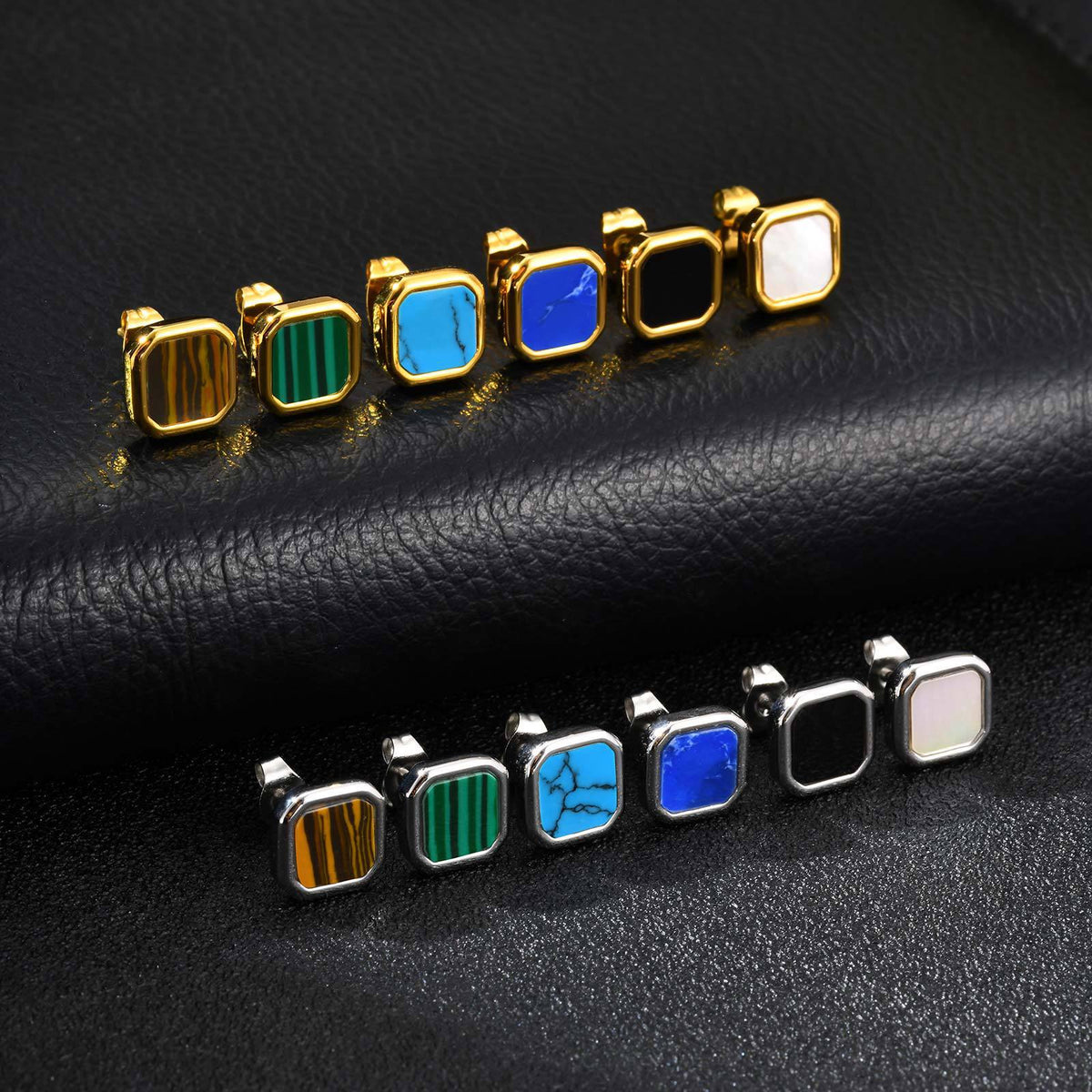 Stainless Steel Inlay Earrings — Six Styles
