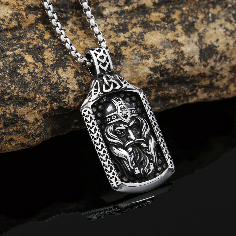 Titanium Steel Viking Warrior Necklace for Men - Fade Resistant