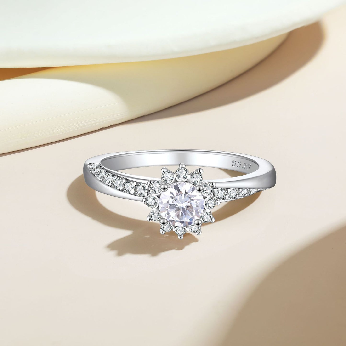 Amazon Cross-Border New Ring European American 925 Sterling Silver Jewelry Flower Design Female Ring INS