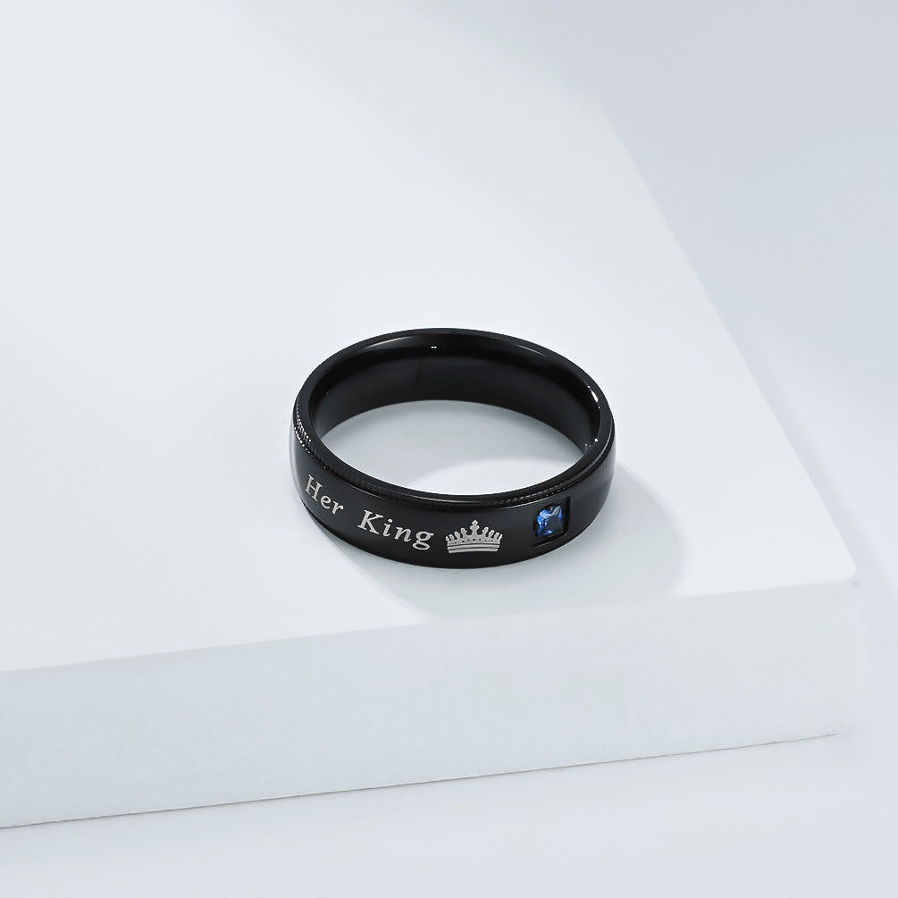 Planderful Titanium Steel Couple Ring For Kings And Queens Fade Resistant High End Wedding Band