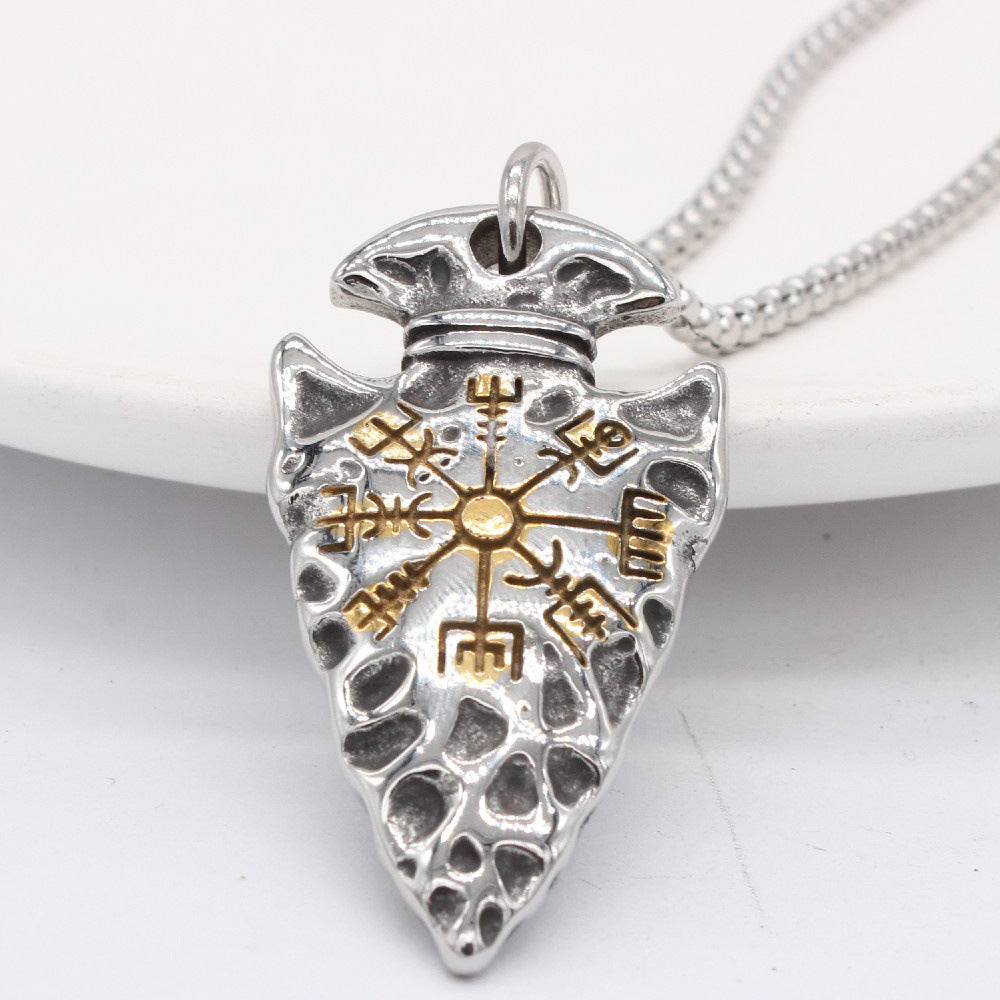 Planderful Viking Shield Pendant Titanium Steel Jewelry For Men And Unisex Bold Protection Statement