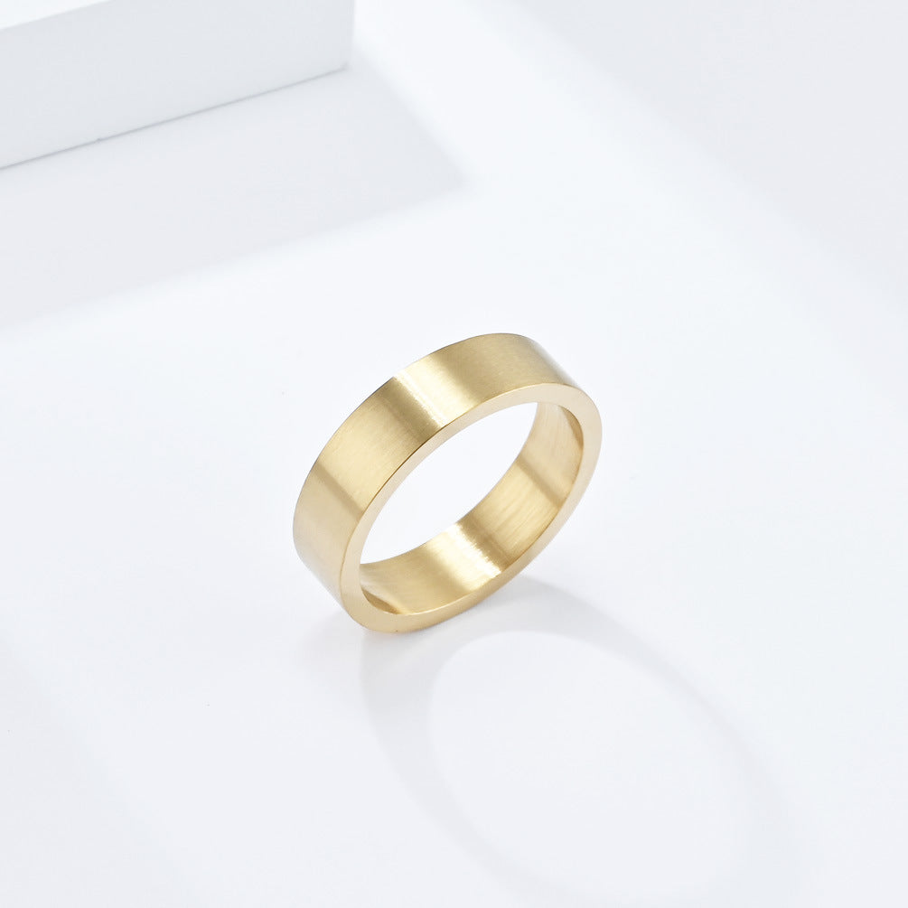 Neutral Cold Wind 6mm Brushed Matte Ancient Silver Gray Ring Accessories for Men