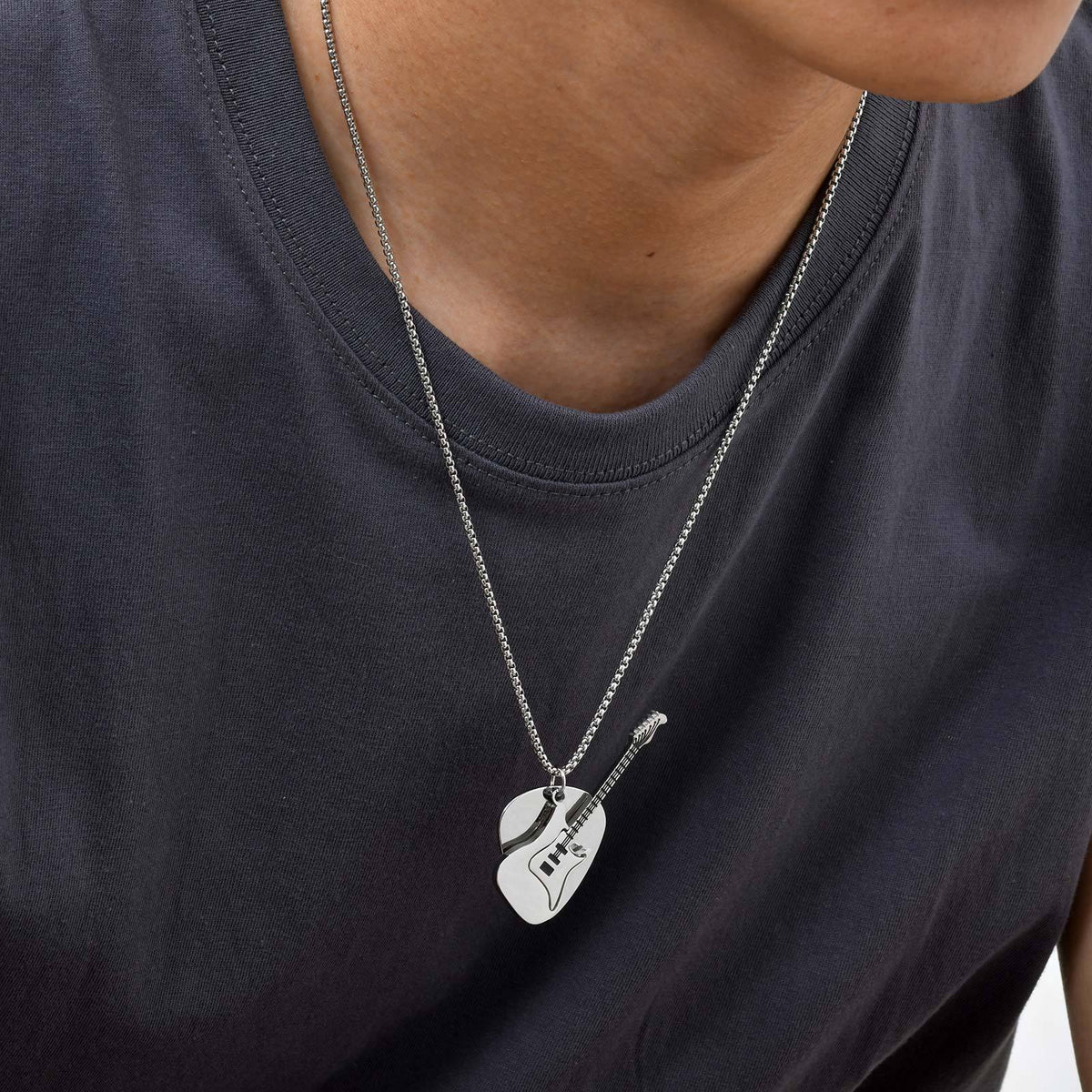 Stainless Steel Punk Necklace — Silver or Black