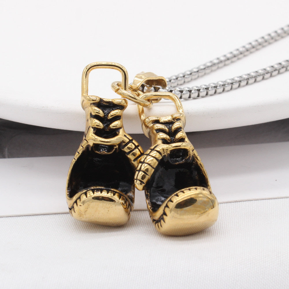 Planderful Boxing Gloves Pendant Titanium Steel Premium Unisex Jewelry Gift For Men And Women