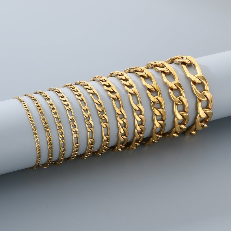 Figaro Titanium Steel Bracelet – Daily Unisex Neutral Wind Element Chain Nk Chain Bracelet