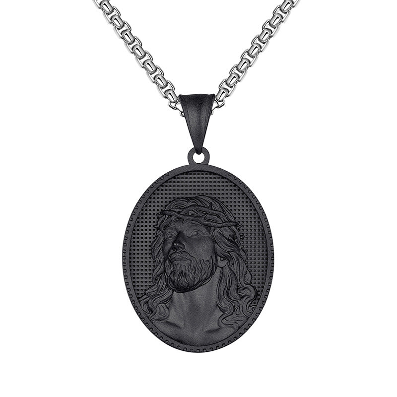 Steel Necklace - Minimalist Everyday Genie Coin Pendant Necklace For Men And Women Gift Idea