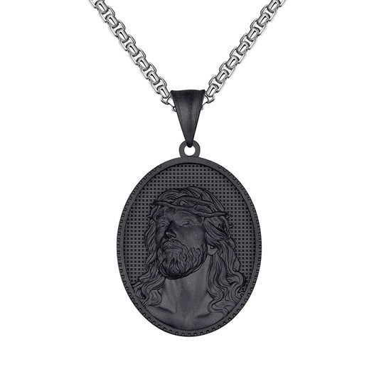 Steel Necklace - Minimalist Everyday Genie Coin Pendant Necklace For Men And Women Gift Idea