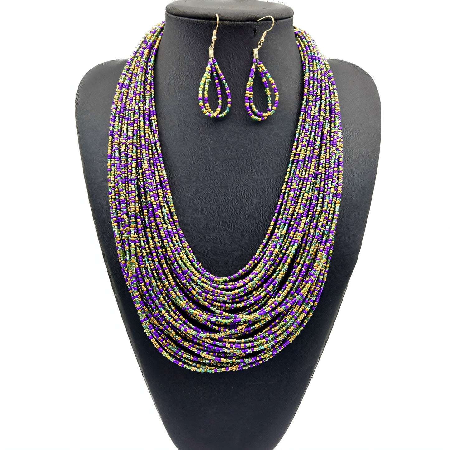 Layered Beaded Handmade Necklace with Retro Ethnic Flair