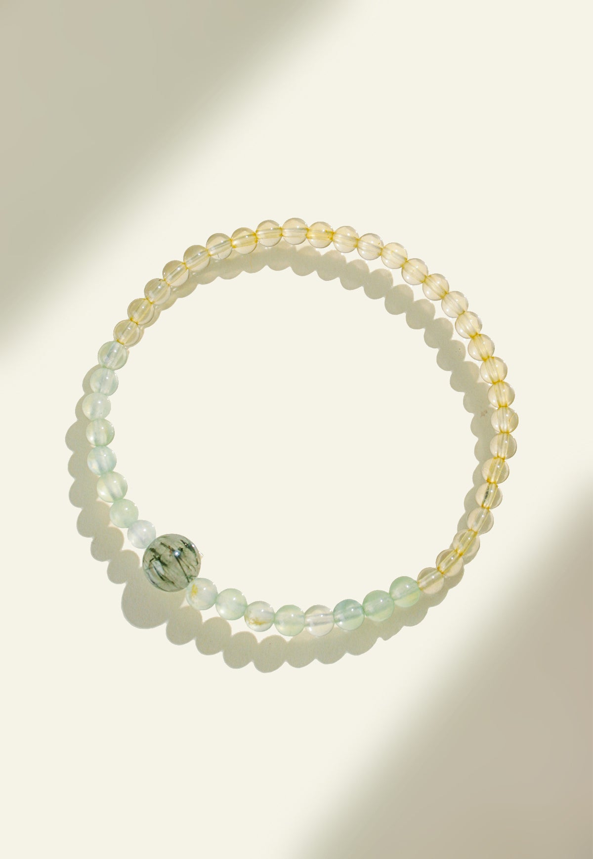 4 mm Citrine & Green Rutilated Quartz Bracelet