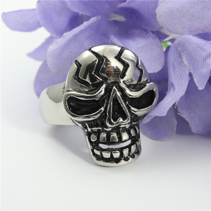 Titanium Steel Skull Pirate Ring for Men - Retro Hipster Punk Style
