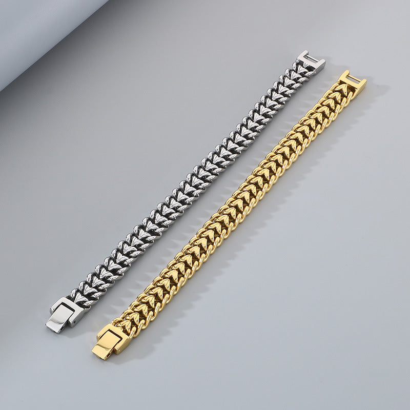 Planderful Men Bracelet Gold Plated Interwoven Love Chain