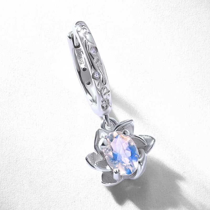 Planderful Everyday Genie Earrings – Elegant Blue Moonlight Lotus Design