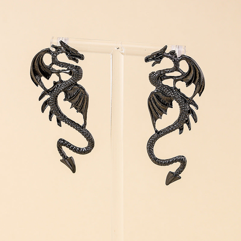 Retro Metal Dragon Earrings - Exquisite Cross-Border Design and Luxury Aesthetics