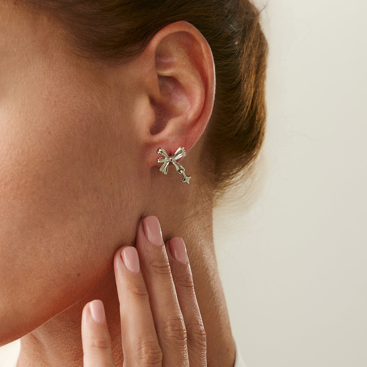 Planderful Bow Stud Earrings For Women Simple Knot Design European American Style Statement Jewelry