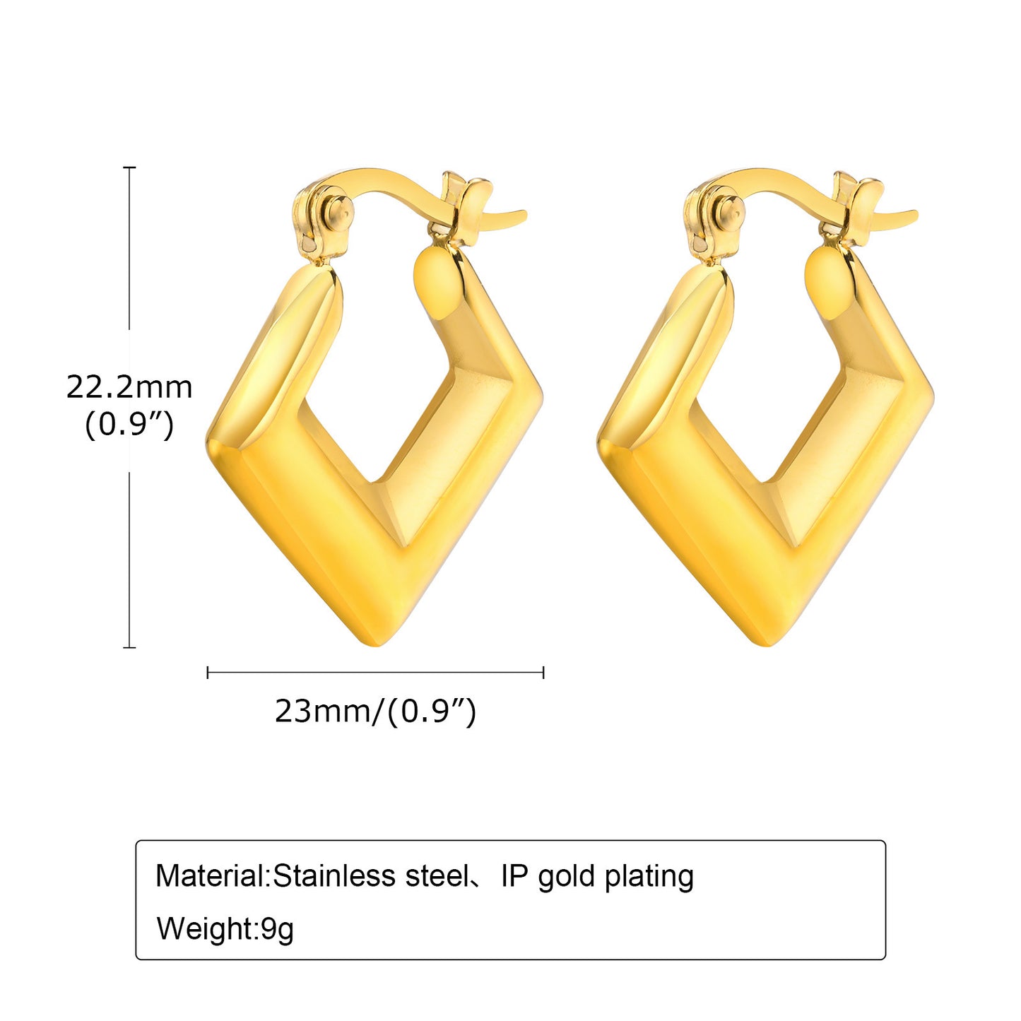 European And American Cross-Border Jewelry Golden Bamboo Earrings