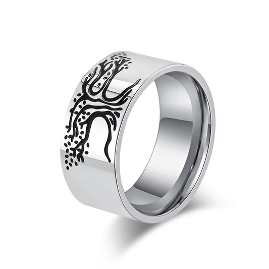 Cross-Border Hot-Selling Nordic Tree of Life Titanium Ring