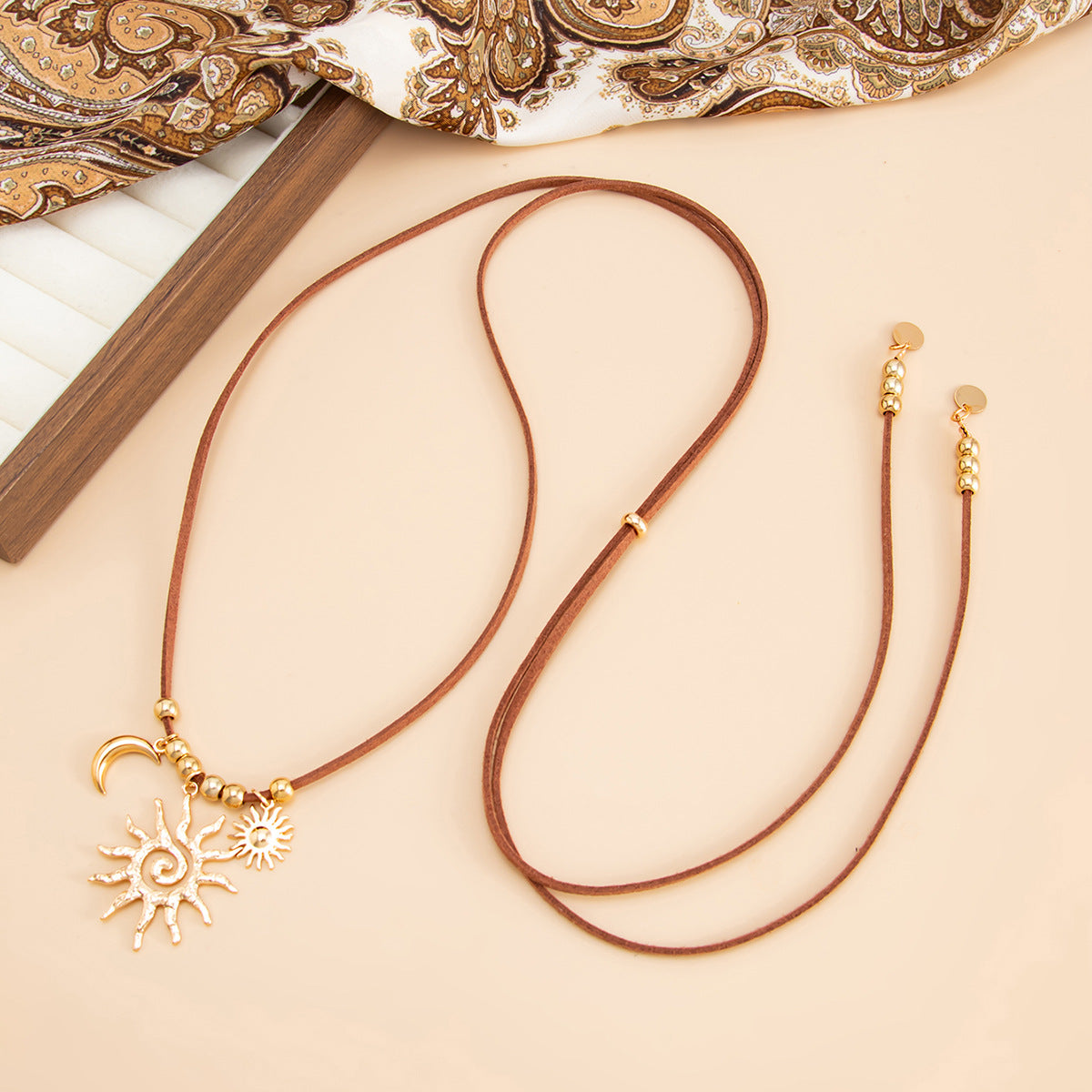 Sun Crescent Beaded Vacation Necklace