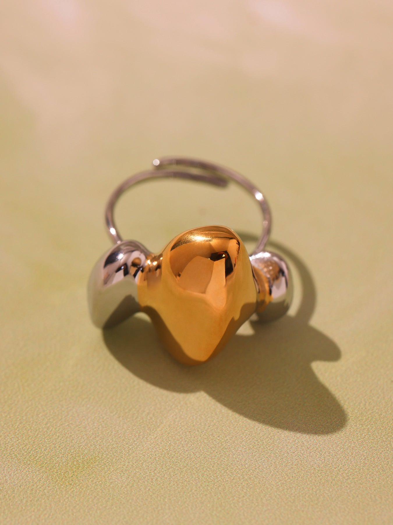 Planderful Unisex Open Index Geometric Color Ring 18K Gold