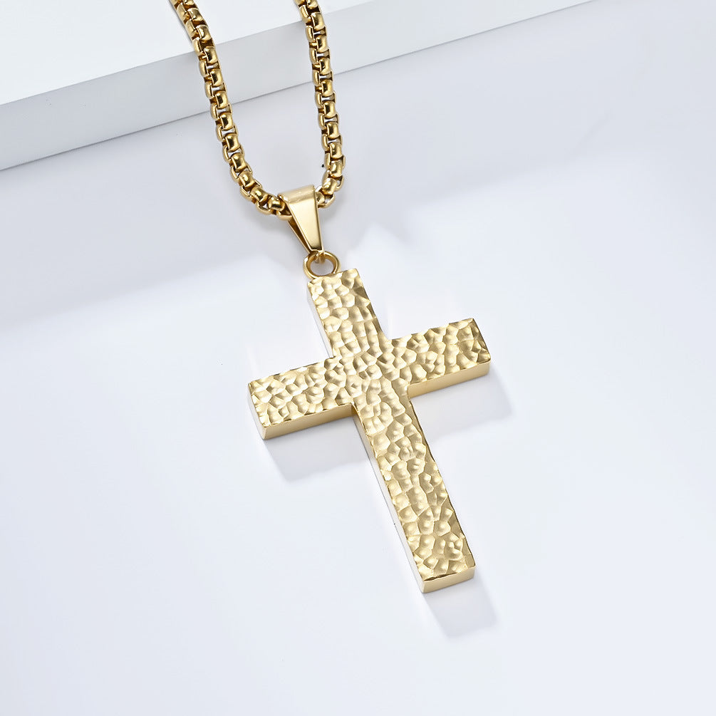Steel Necklace – Statement Cross Necklace