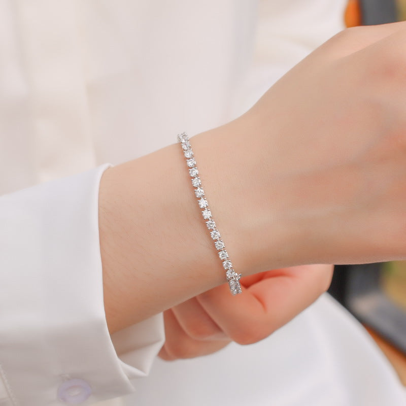 S925 Sterling Silver Moissanite Tennis Bracelet