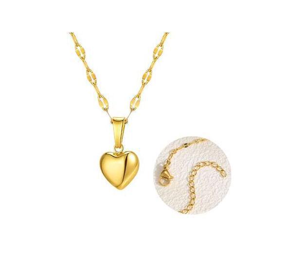Stainless Steel Neck Chain Heart-Shaped Clavicle Chain Small Exquisite Necklace