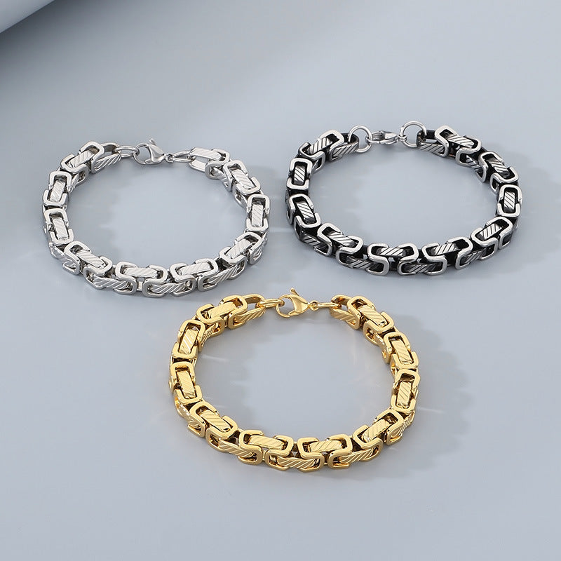 Planderful Byzantine Emperor Chain Mens Titanium Bracelet