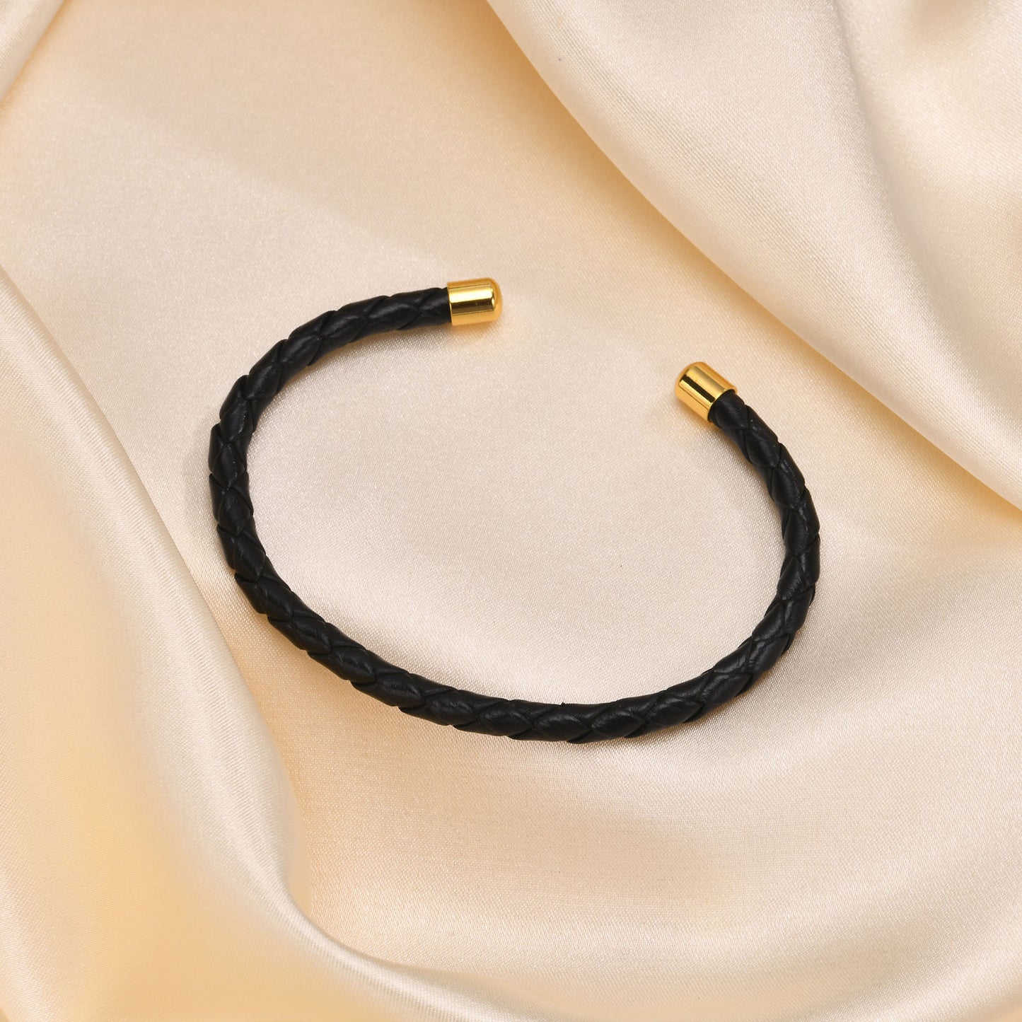 European And American Jewelry Black Leather Rope Bracelet