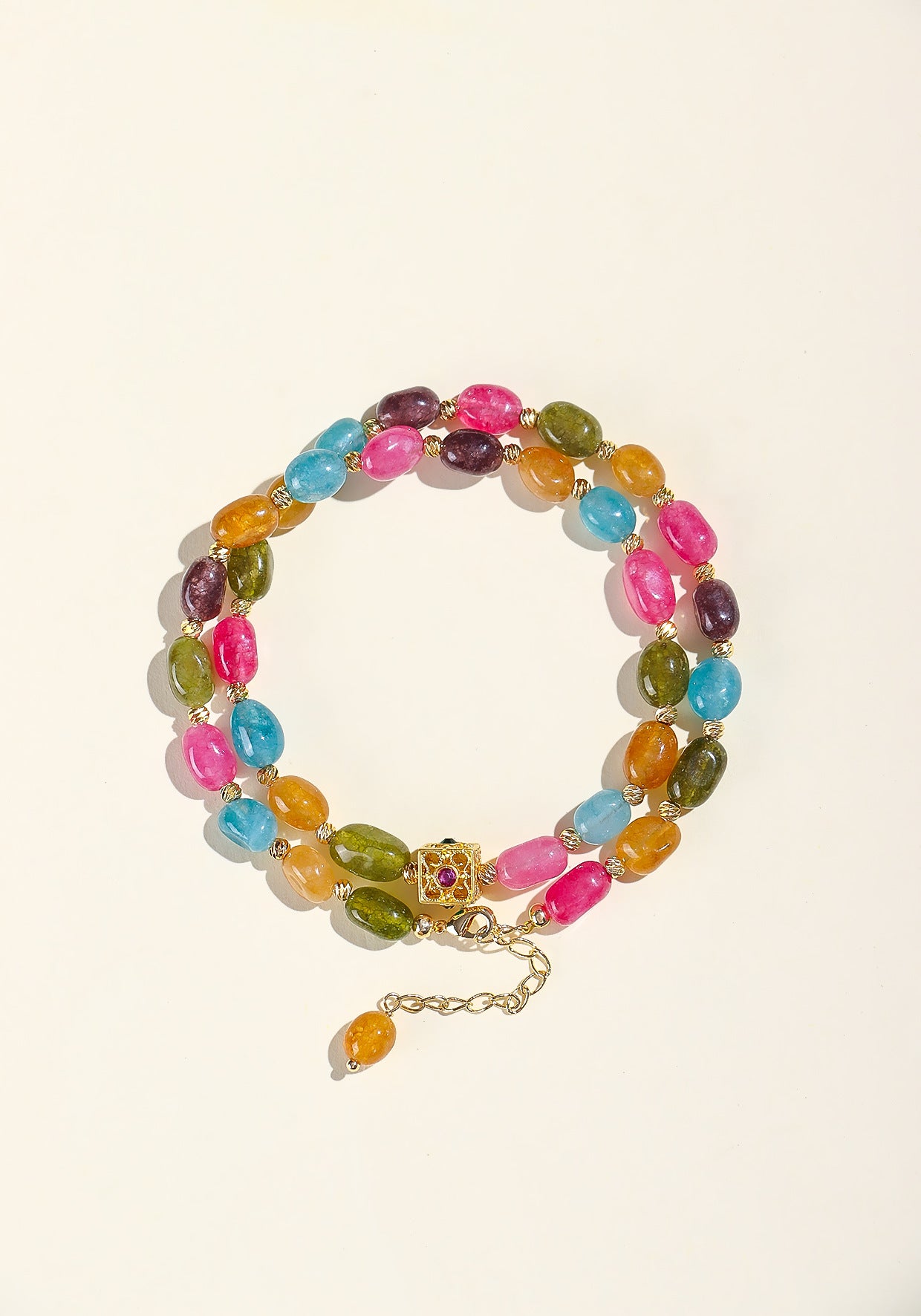 Planderful Fortune's Favor Bracelet – High-End Chalcedony and Tourmaline Design